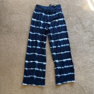 Women's Navy Tie-Dye Wide-Leg Pants